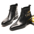 Latest Handmade Office Boots Men Shoes Leather Zip-up Ankle Black Leather Boots for Men Italian Party Business Men's Boots