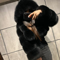 2021 New Arrivals Winter Faux Fur Hoodie Coat Motorcycle Solid Zippered Coat Women Winter Cropped Fur Coat