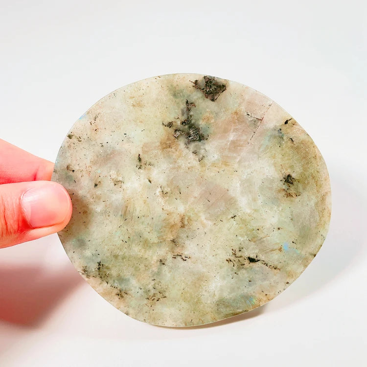 HZ Best Seller Crystal Slices Large Coaster Labradorite Gemstone Coaster Dish