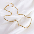 Wholesale Stainless Steel Small Thin 2mm Snake Chain Layer Necklace Solid 18K Gold Round Snake Chain Herringbone Choker Necklace