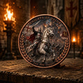 Gothic Castle Crown Lion Emblem Knight Heraldry Relief 1oz .999 Fine Copper Commemorative Coin Metal Crafts MegaBDM