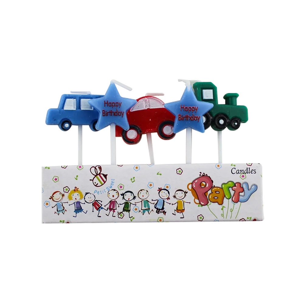 Huaming Custom New Fashion Low MOQ Art Cartoon Candles Creative Stars Car Shapes Birthday Candles Birthday Candles Cartoon