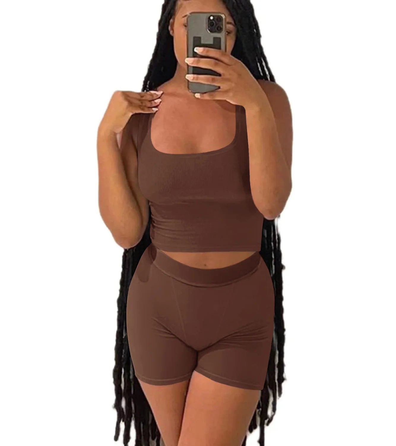 2024 Hot Selling 2 Pieces Set Women Ribbed Knitted Lounge Wear Wholesale Loungewear Women Spandex Clothing Biker Shorts Suits