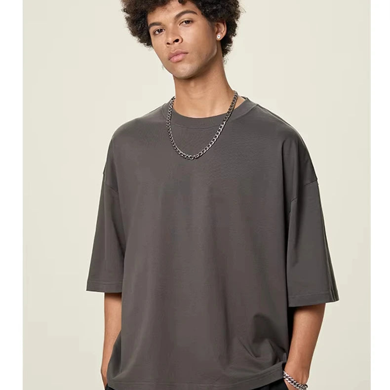 OEM 100% Cotton Boxy Washed Crop T-shirts Custom Blank Men's Streetwear Oversize Heavyweight Unisex Distressed T-shirts Print