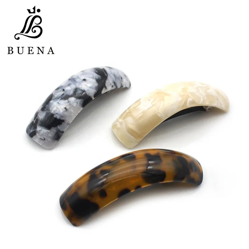Customization 8.5CM Curved Tortoiseshell Hair Barrette Clip Simple Fashion Leopard Color Acetate Hair Barrette Clip
