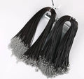 Black Necklace Cord 1.5mm Braided Leather Rope Necklace Chain with Lobster Claw Clasp for Pendant Jewelry