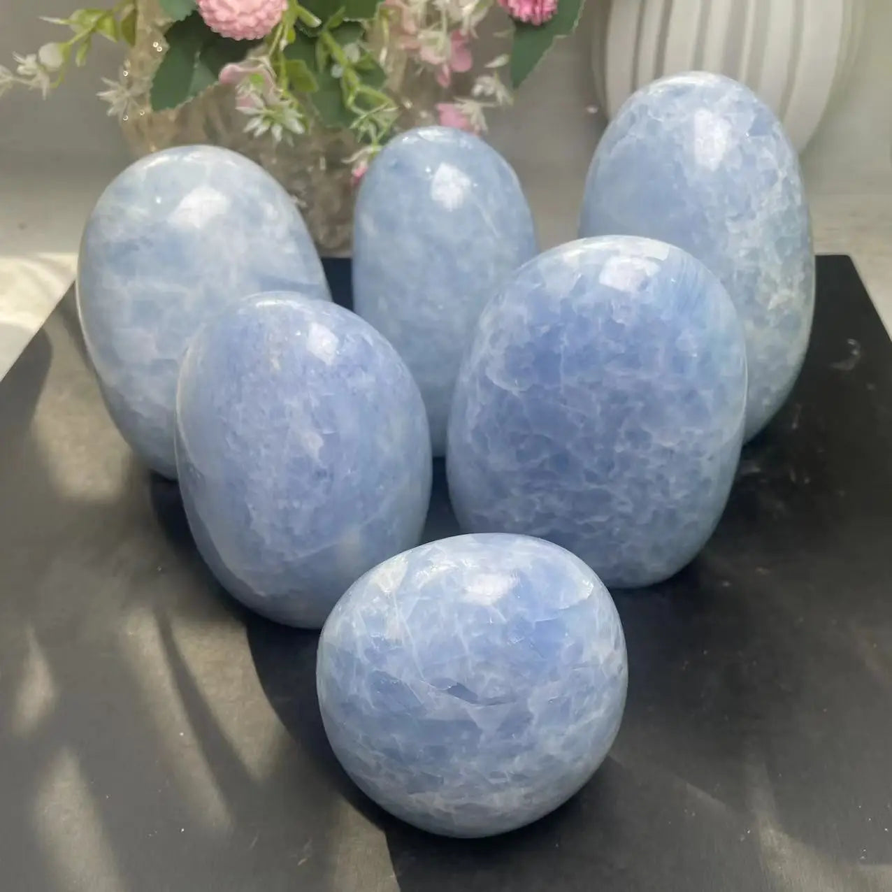 Wholesale Natural Crystals Healing Gemstones Blue Calcite Free Form Crystal Ornaments