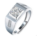 Abiding Jewelry Custom Luxury Silver Ring 6.5mm Moissanite Diamond Adjustable Ring Mens Rings Engagement