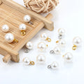 Wholesale Stainless Steel Welded Ring With White Peals Round Shape Pearl Bead for Jewelry Making DIY Findings