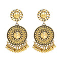 Indian Bollywood Gorgeous Elaborate Earrings Designer Jewelry in Antique Gold or Silver Tone for Women