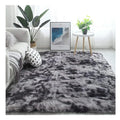Luxury Mixed Dyed Soft Dark Grey Rugs Thicken Faux Fur Shaggy Washable Living Room Area Rug Comfy Anti-Skid Carpets
