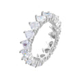 Peishang Wholesale Jewelry 925 Sterling Silver 14K Gold Plated White Zircon Cz Heart Tennis Ring
