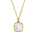 SSeesy Ocean Design Women Necklace Jewelry 18k PVD Plated Stainless Steel Waterproof Small Shell Pendant Necklace for Gift