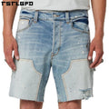 Heavyweight Cotton Washed Men Denim Shorts  Vintage Jean Shorts Custom logo Print Oversized Baggy Jorts Men's Carpenter Short
