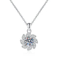 Factory Wholesale 925 Sterling Silver Necklace Spiral Windmill 1 Carat Moissanite Necklace for Women Fine Jewelry
