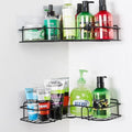 Modern Anti-rust Metal Wall Mount Single Tier Shower Caddy Bathroom Corner No Drilling Eco-Friendly