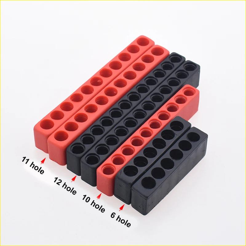 Wind Bit Storage Strip ABS 1/4(6.35mm) Hexagon Handle 6/10/11/12 Holes Bit Holder OEM Black/Red MD CN