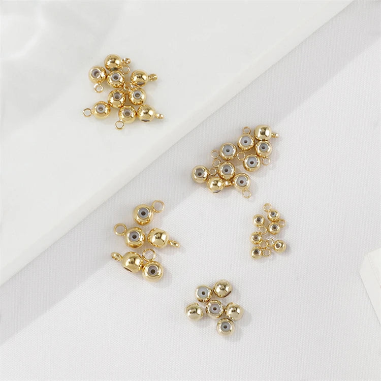 Crimp Beads 18K Plated Gold Circular Silicone Separate Adjustable Beads Acts As Fixative for Jewelry Making