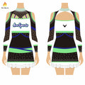 Girls Wholesale Spandex Green and White Cheerleading Uniforms Wholesales Sublimation Cheerleader  Uniform