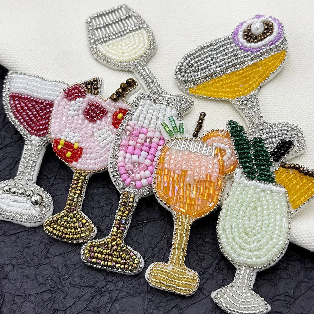 Handmade 3D Funny Decorative Badge Patches Sew-On Fabric for Clothing Bags Shoes Hats Accessories Cocktail Cloth Stickers