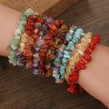 Colorful Natural Crystal Stone Healing Gravel Chipped 7 Chakra Stone Bracelet for Women