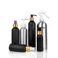 Customized Empty 100ml 200ml 300ml 500ml Black Aluminium Bottles  Spray Fine Mist Lid