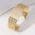 Beimai OEM Bangle Light Luxury Metallic 18k Gold Titanium Steel Women's Bangle