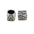 8MM Big Hole Beads Masonic Charm Beads  for Jewelry Making Metal DIY Accessories