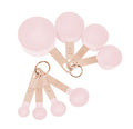 8-Piece Stainless Steel and Copper Rose Gold Measuring Set Baking Cup and Spoons for Home Kitchen Use Made of Metal
