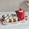 Ceramic Teapot Teacup with Tray High Value Cold Water Kettle Water Utensils Set High Temperature Resistant Water Storage Kettle