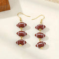 European American Sport Style Acrylic Brown Football Bead Rugby Earring