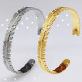 Fashion New Personality Leaf C-Shaped Adjustable Stainless Steel Wholesale Men Women Bracelets
