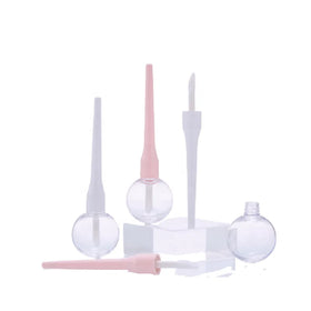 Unique 8ML Empty Lip Gloss Tubes Packaging Cute Lollipop Ball Shaped Pink White Lip Gloss Bottle Cosmetic Lipgloss Wand Tube