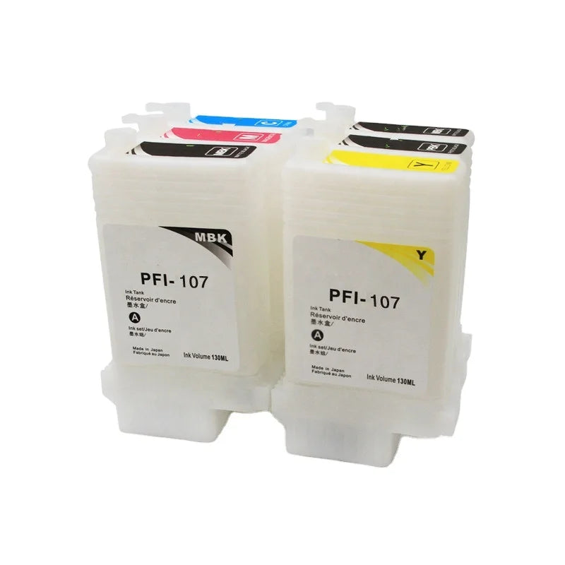 Ocbestjet for Canon PFI 107 Empty Refillable Ink Cartridge With Chip for Canon IPF680 IPF685 IPF770 IPF780 IPF785 IPF670