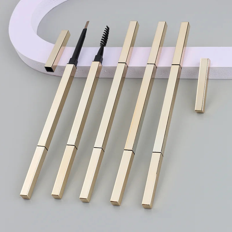 Top Quality Eyebrow Pencil Waterproof New Formula Small Gold Bar Eyebrow Pencil Private Label Custom Eyebrow Microblading Pen