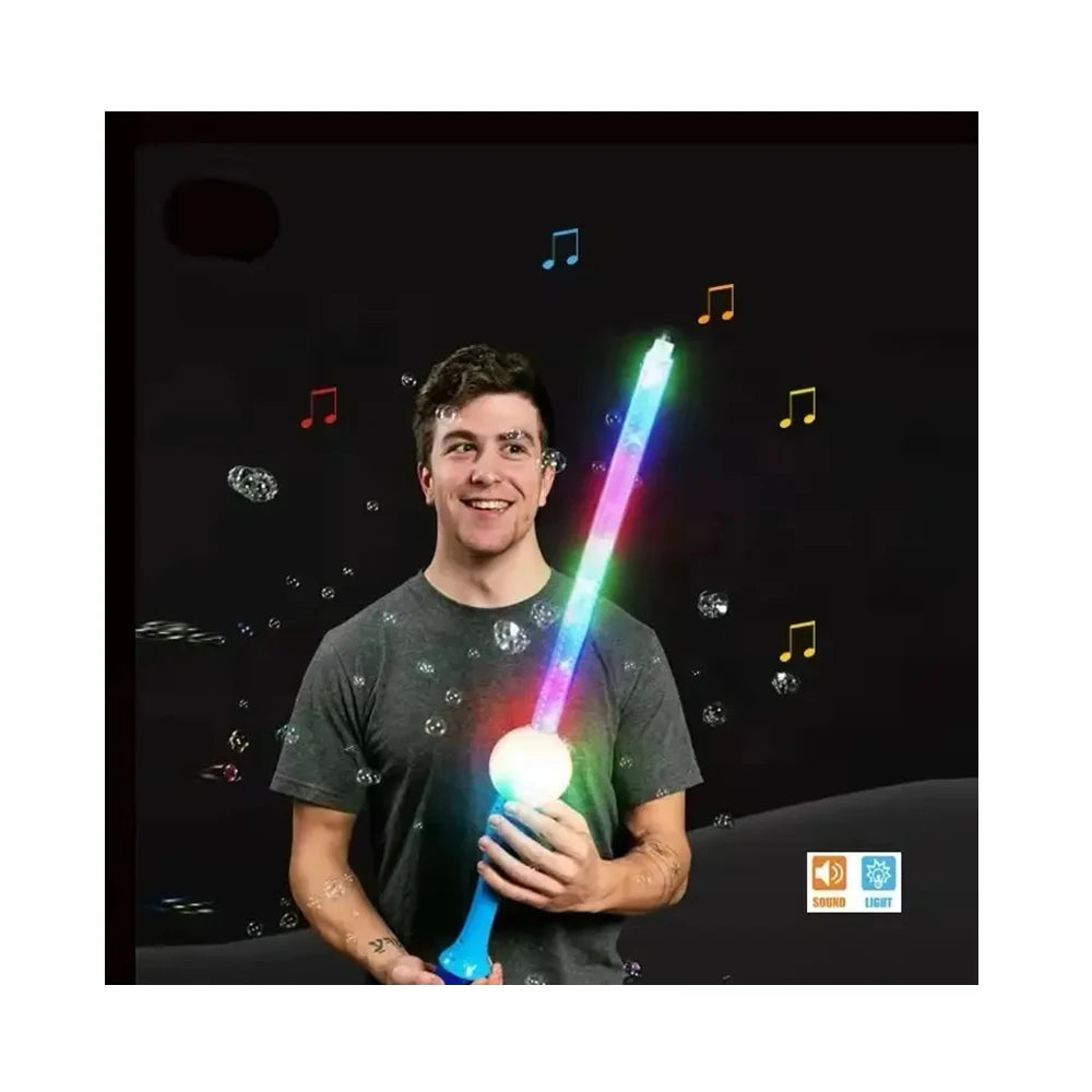 Electric LED Flashing Light Bubble Gun Magic Wand Toy With 95ML Bubble Water Music Light up Bubble Sword