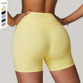 Factory Customized Frosted Stretch High Waisted Hip Lift Women's Gym Sportswear Running Fitness Yoga Shorts