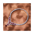 Luxury Dinner Dress Jewelry Red Ruby Zircon Necklace High-end Wedding Bride Wedding Necklace Jewelry