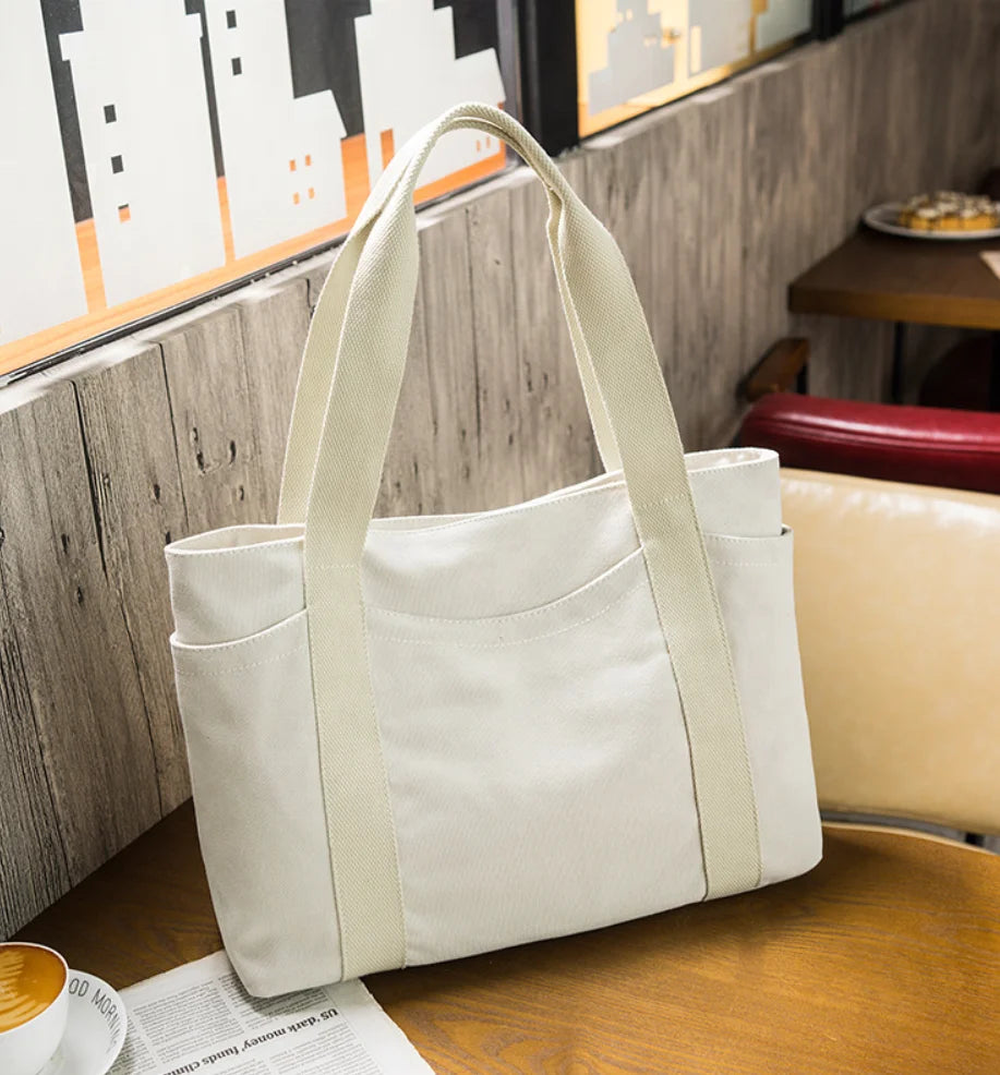 2026 New Canvas Shoulder Bag Large Capacity Leisure Bag Canvas Shopping Bags Women Handbags for Women