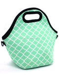 Lady Fashion Vintage Full Printing Neoprene Insulated Lunch Cooler Bag Collapsible Reusable Washable for Picnic