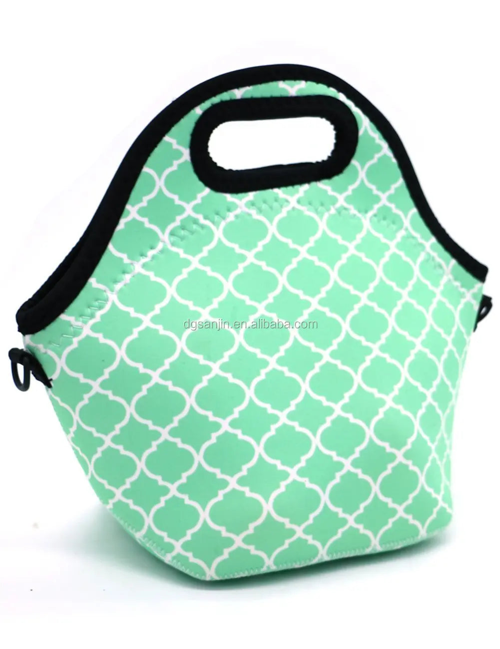 Lady Fashion Vintage Full Printing Neoprene Insulated Lunch Cooler Bag Collapsible Reusable Washable for Picnic
