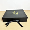 Custom Full Color Printing Luxury Black Rigid Paper Box Gift Packaging with Magnetic Flap Cosmetic Box