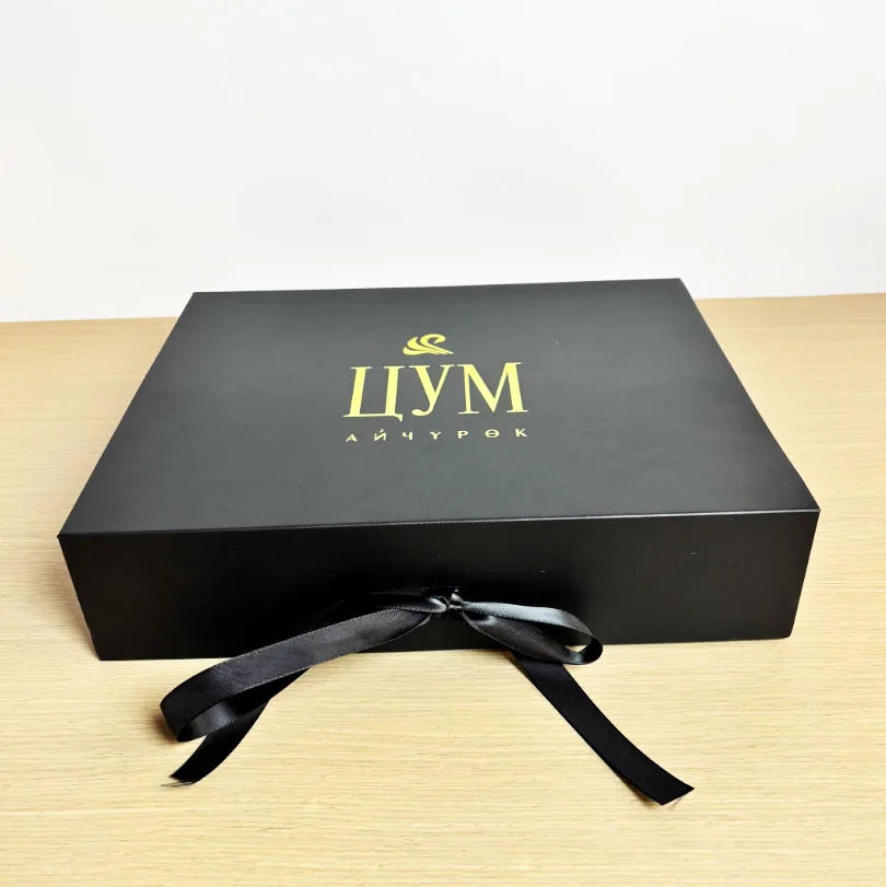 Custom Full Color Printing Luxury Black Rigid Paper Box Gift Packaging with Magnetic Flap Cosmetic Box
