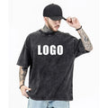 Custom Logo Vintage T Shirt 250gsm Heavy Weight Street Wear Cotton Snow Acid Washed Blank T Shirt for Men