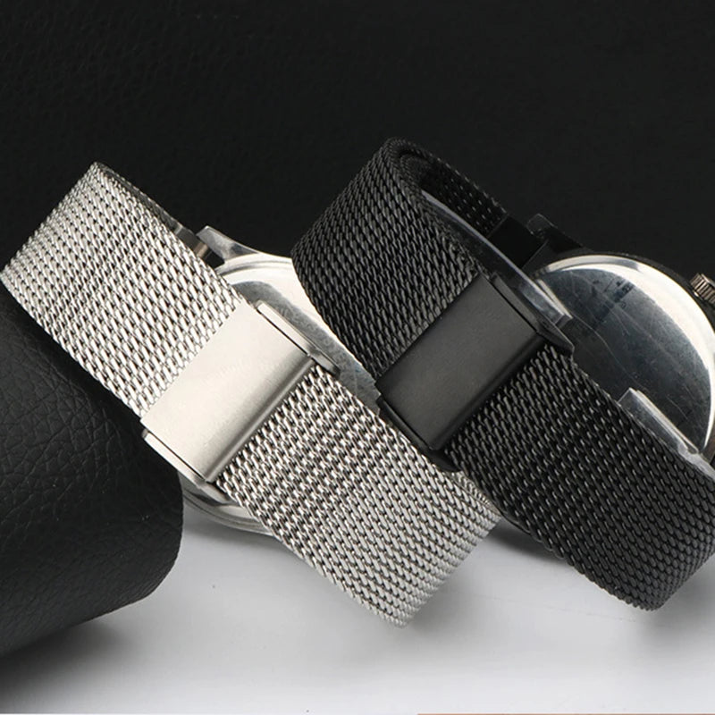 18 20 21 22 24mm Watch Band With Solid End Link Quick Release  Milanese Stainless Steel Mesh Strap