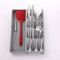 Compartments Drawer Tableware Storage Box Tray Soft-Grip Lining and Non-Slip Rubber Feet Kitchen Drawer Organizer