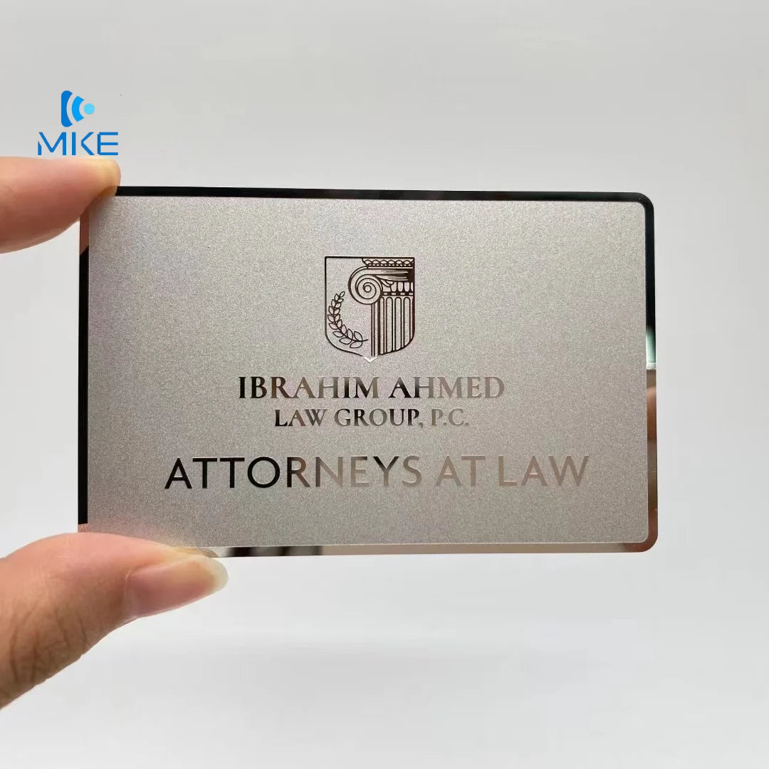 Thailand Silver Business Stainless Steel Cards with Gravure Printing Engraving & Carved Design-Durable Eco-Friendly