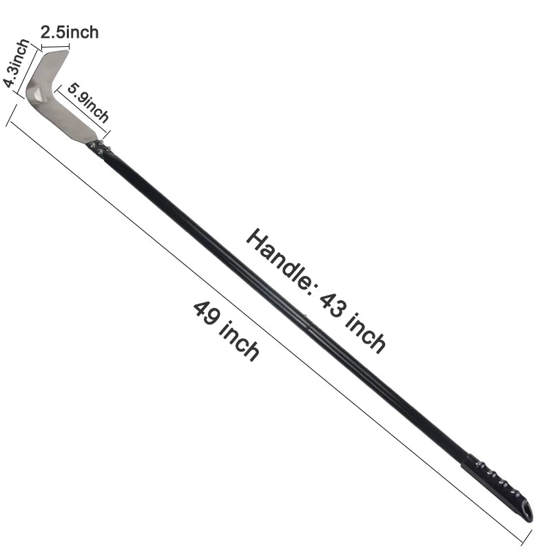 304 Stainless 49 Inch Long Ash Wood Cleaning Rake Slag Scraper for Brick Pizza Oven Long Steel Tool Rabbler Pizza Oven Scrubber
