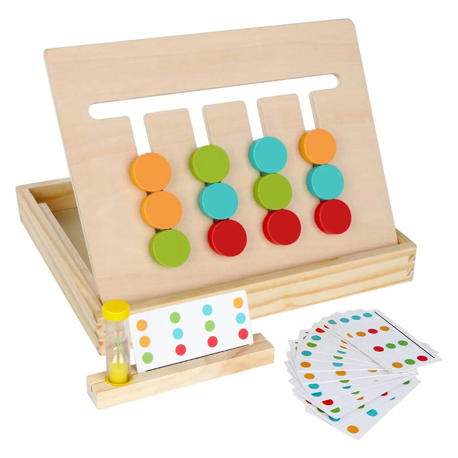 Montessori Learning Toys Slide Puzzle Color Shape Matching Brain Teasers Logic Game Preschool Educational Wooden Toys