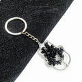 DIY Popular Hot Selling Tree Pendant Hand Wound Silk Key Chain Palm Fortune Tree Key Chain Black Obsidian Fortune Tree Key Chai Crystals Wholesale Bulk
